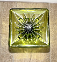 Indiana Glass-Mount Vernon-Olive Green 6” Water Goblet Square Footed