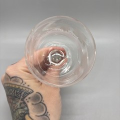 Early Gunderson Pairpoint Grapes 5″ Wine Glass Engraved Vines Paneled Stem B