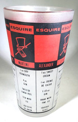 Vintage Thick Quality Esquire Federal Tumbler with Drink Recipes on the Outside