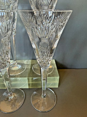 Waterford Millennium Champagne Toasting Glasses Wedding Flutes EUC 9.25”