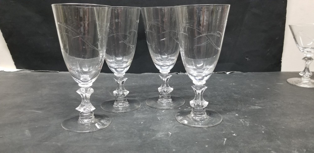 4 TIFFIN FRANCISCAN LARK CRYSTAL WINE CORDIALS 5 OZ