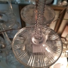 5 Clear LAUSITZER LAUSITSER Germany Multiple Cut Crystal Hock Wine Glass 8 3/4”