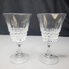 2 Cristal D’Arques-Durand Tuileries Villandry Water Goblets Crystal Wine Glasses