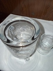 ‘Tumble Up’ Bedside Carafe Pitcher And Nesting Glass 7” Desk Nightstand Jug
