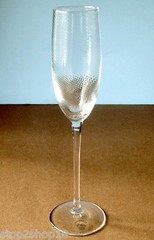 New Gorham Verona Handmade Champagne Flutes 2 PC Crystal Swirl Optic 10″H No Box