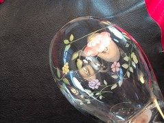 Set of 2 Johnson Brothers Summer Chintz 12 ounce goblets 7 3/8in