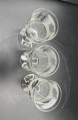 Libbey Water Goblets Silver Leaf Foliage Set Of Three Vintage