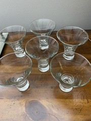 SET OF 6 – MCM Flared Champagne Wine Martini Cocktail Heavy Stem Glasses-4 3/4″