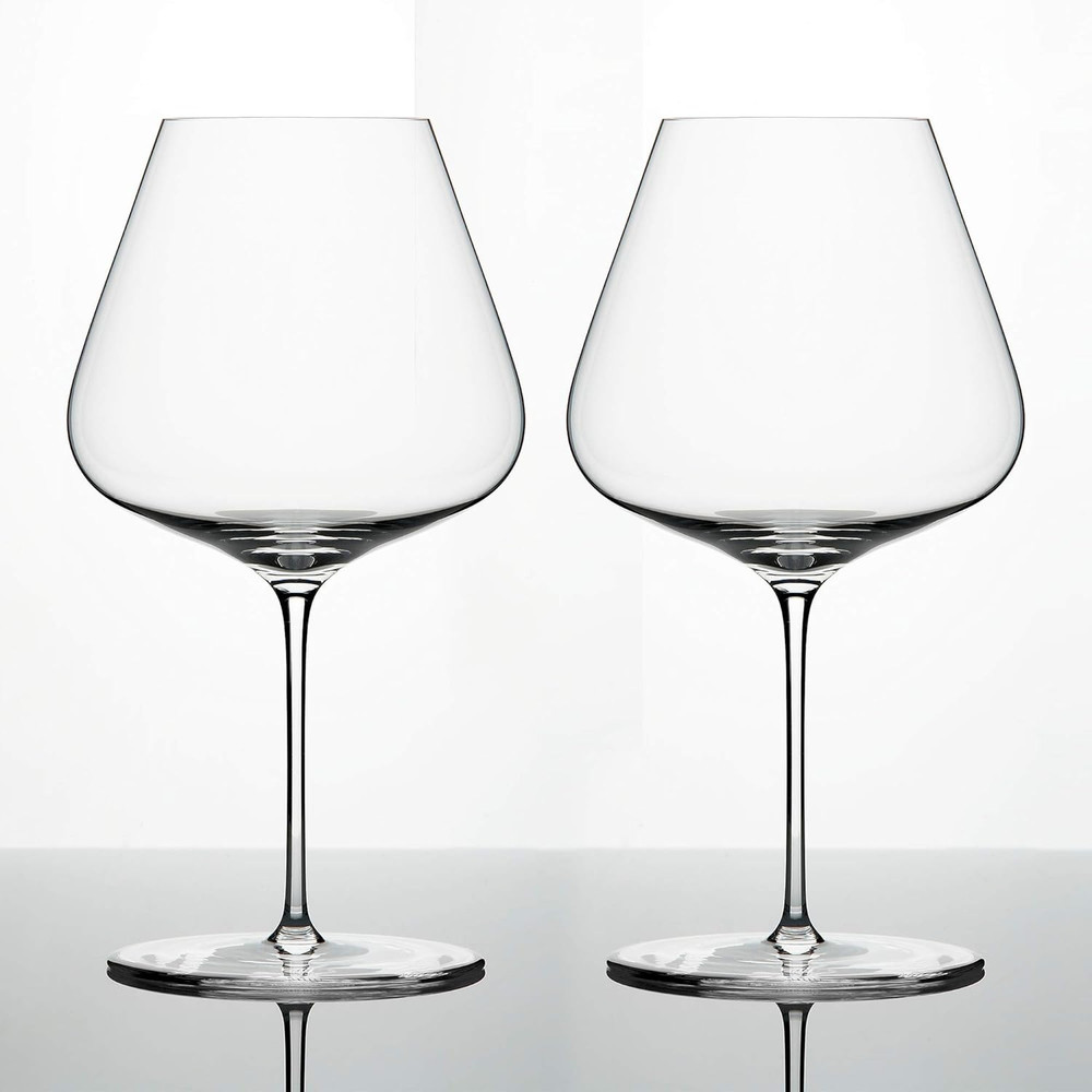 Denk’Art Hand-Blown Burgundy Red Wine Glasses – Set of 2 Crystal Elegance