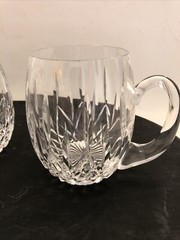 SET OF 2 Tyrone Irish Crystal Clear Cut Mug Glass ROSSES 5” MCM Bar Hot Or Cold