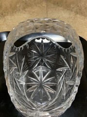 Vintage Heavy Cut Crystal Glass Dish Foot Bowl , Basket – Lot Of 2