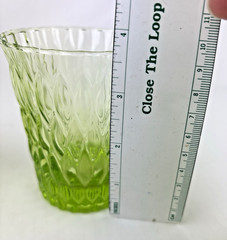 Set of 4 Acid Green IVV Loto Handblown in Italy 3.75″ Rocks Glasses ~ MINT