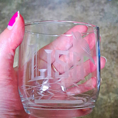 Edwards Glass Art Hand Cut Blown Glass name LISA birds decorative Gatlinburg TN