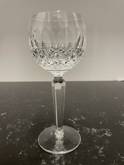 Waterford Crystal Wine Glass – Diamond & Vertical Cut – Faceted Stem – Signed