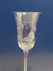 5 – Vintage Clear Floral & Butterfly Etched Wine Glasses