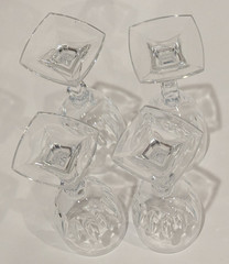 Cristal D’Arques-Durand Biarritz Canet Wine Glasses 6 oz 5.5″T Vintage, Set/4