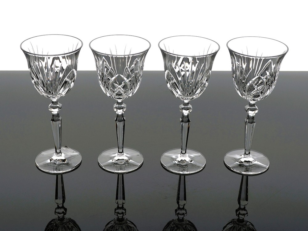 GORHAM ROSEWOOD CONTEMPORARY CRYSTAL RED WINE GOBLETS GLASSES – SET OF 4