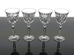 GORHAM ROSEWOOD CONTEMPORARY CRYSTAL RED WINE GOBLETS GLASSES – SET OF 4