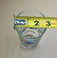 Set Of 6 Vintage 6” Water Glasses Blue Gate Fence Trellis W/ Flowers Vines MCM
