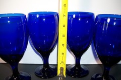 Vtg Libbey Premiere Cobalt Blue Water Wine Tea Goblets Stemware 7″ Tall Set of 4