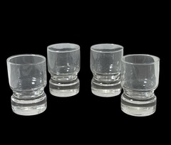 VTG Crown Corning 3.5″ Whiskey Tumbler 1970’s Heavy Weighted Bottom Lot Set Of 4