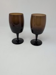 Set Of Two Gorham Accent Brown 6 3/8” Water Goblet