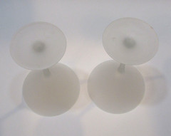Pair Vintage 1980’s Frosted Martini Glasses 4.5″ x 6.75″ Tall
