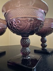 Imperial Chroma Amethyst Champagne / Tall Sherbet Glasses Purple Vintage Gilded