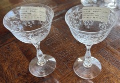 Fostoria Navarre Clear Crystal Perfect Cocktail Liquor Glasses. Sold As A Pair.