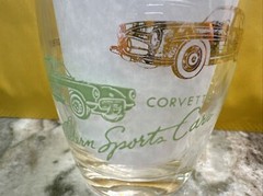 Pair of “Modern Sports Cars” Design 8 oz. Cocktail Glasses, RARE/Vintage, PO-VG