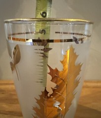 VTG 1960’s-70’s Libbey Glassware Frosted Gold Leaf Autumn Fall Glass 3 Sizes Set
