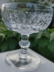 Maureen Waterford Tall Sherberts / Champagne Clear Crystal 4.25 In