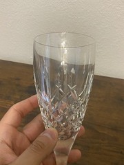 PAIR Of WATERFORD Crystal ARAGLIN Fluted Champagne Glasses 8 3/8″H, SIGNED