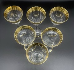 VTG Tiffin Franciscan Rambler Rose Champagne Glasses Set Of 6
