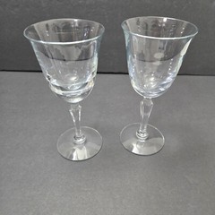 Tiffin Glass Crystal Wine Water Goblets Glasses 7.5 Inches Tall