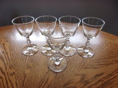 Liquor Cocktail Georgian Wine Blown Crystal Knob Stem 4 Oz – Set of 5