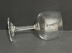 Bowl-Shaped Tasting Wine Glass, 6.5”H Clear Lead Crystal Stemware, France