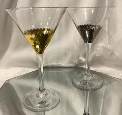 Shiraleah Elegant Gold Platinum 7.5” Martini Glass – Set of 2