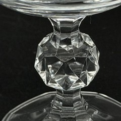 Set of 6 Vintage Bohemia Crystal Etched Floral Goblets Czechoslovakia 6.5”