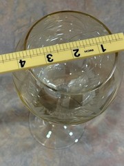 3 Home Essentials Lenox Style Balloon Wine Glass Etched Crystal Palm Tree Amber