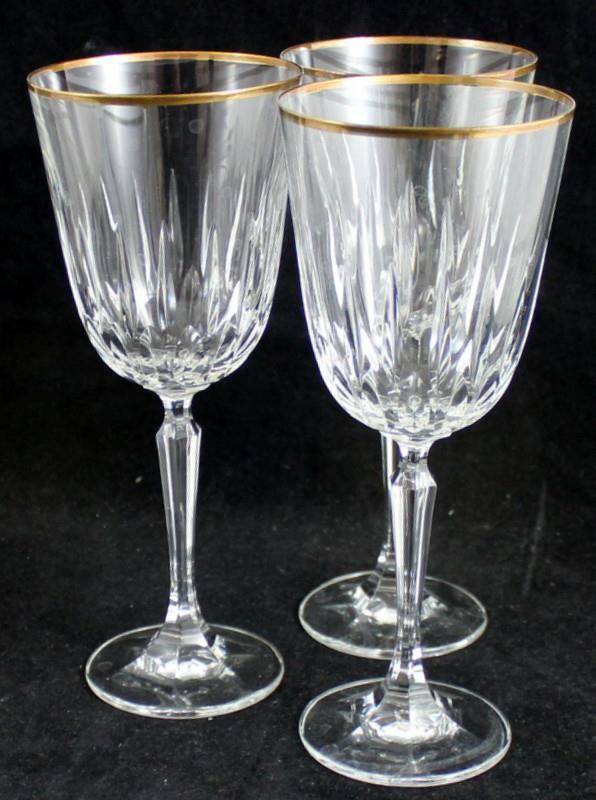 Schott Zwiesel Carlton Gold Lot of 3 Water Goblets