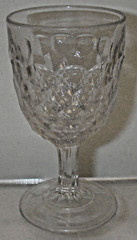 Antique EAPG Bryce Higbee New York Clear Water Goblet Honeycomb Pattern 6″
