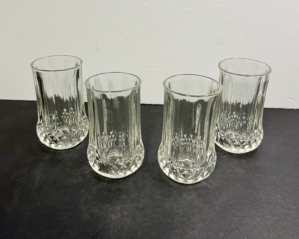 Set Of 4 Vintage Longchamp Style Cristal D’Arques Drinking Glasses 8 oz 5.0”