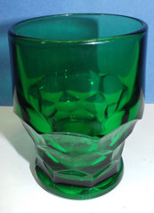 Vintage Viking Emerald Green Georgian Tumbler Glass Honeycomb 4.25”