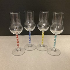 NWOT Block Crystal Apertif , Cordial Glass Set 4, Hand Cut & Polish, Mouth Blown