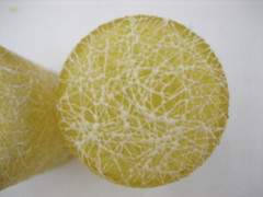 Spaghetti String Juice Glasses Drizzle Rubber Yellow MCM Set of Two