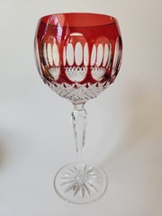 Godinger Edinburgh Crystal Cut To Clear Hock Wine Glass Crystal Ruby Red READ