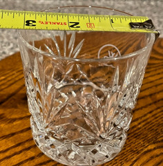 Vintage Cut Crystal Woodford Reserve Whiskey Glasses Pair 4” Rocks Starburst