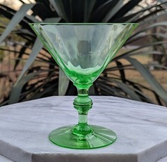 Very Rare Vintage Fry-9 Uranium Green Wine Glass by Fry