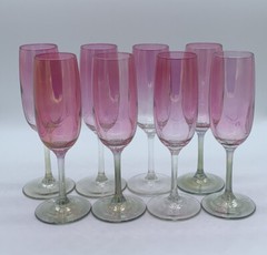 Pink To Rose Ombré Champagne Flutes